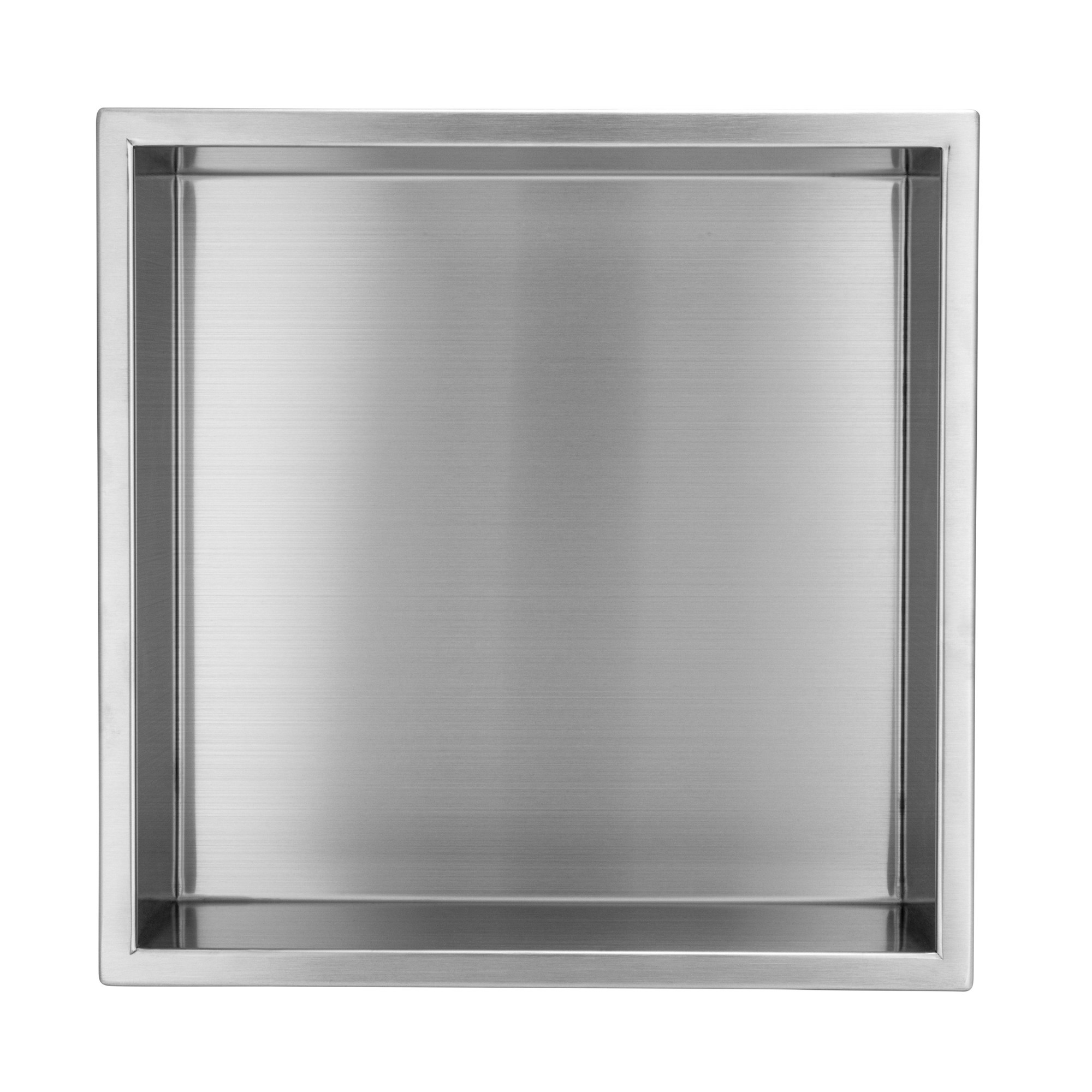 ENKI, SN01, Stainless Steel Recess Shower Niche 300 x 300, Wall Insert Shelf Stainless Steel, Shower Storage for Bathroom Essentials, Brushed Steel image